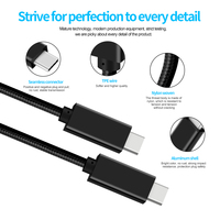 Cable USB Tipo-C de Carga Rápida 5A 100W con Transferencia de Datos de 10Gbps, Conductor de Cobre Puro y Carcasa Metálica para Mostrar Videos y Audio en 4K