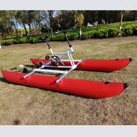 Catamarán Inflable QIQU Estable, Bote Pontón para Alquiler en el Mar, Bicicleta Acuática para Adultos de Alta Velocidad (18 km/h)