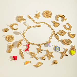 Ocean Style - Accesorios de Acero Inoxidable Chapados en Oro de 18K para Bikini, Dijes Finos para Hacer Pulseras, Dijes DIY - Product Image 4