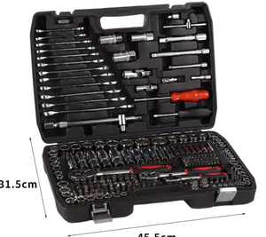 Juego de Herramientas Manuales Profesionales de 216 Piezas |   Juego de Llaves de Tubo para Mecánico con Estuche Rígido, Garantía OEM de 1 Año para Reparaciones del Hogar y Automóviles, 202 Piezas - Product Image 3