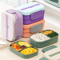 Cross-border bestseller JOOHUB BY636 Drie-laags effenkleurige lunchbox, magnetronbestendig, luchtdicht, lekvrij, geschikt voor kantoorpersoneel en studenten