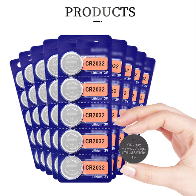 CR2032 Silver Oxide Battery 3V Keyless Entry Remote Coin Cells for Toys and Power Tools Button Cell Shape