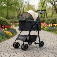 Poussette pour chien à 4 roues, grande poussette détachable pour animaux de compagnie, poussette pliable pour chien et chat, poussette portable pour animaux de compagnie pour les voyages