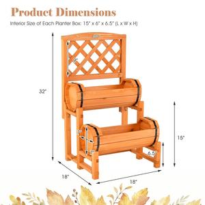 Vente chaude 2 niveaux autoportant en bois <span class=keywords><strong>lit</strong></span> surélevé planteur légumes affichage parterres de fleurs en bois jardinière extérieure - Product Image 2
