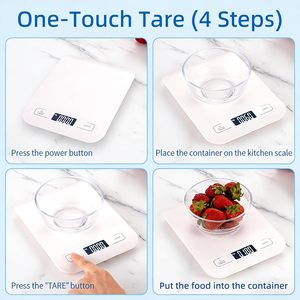 Báscula Digital Electrónica de Alimentos de Alta Precisión para el Hogar, Resistente al Agua, con Batería, de Acero Inoxidable, 5 kg, 10 kg, 1 g, para Cocina - Product Image 4