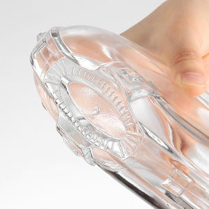 Bouteilles à liqueur en verre en forme <span class=keywords><strong>de</strong></span> lune plate avec bouchon en liège, bouteilles à liqueur noires mates 500 ml - Product Image 4