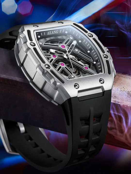 Ailang Orologio Automatico Uomo Con Doppio Bilanciere - Movimento Meccanico A Carica Automatica, Cassa Acciaio 42mm, Quadro Scheletrato, Impermeabile 30m