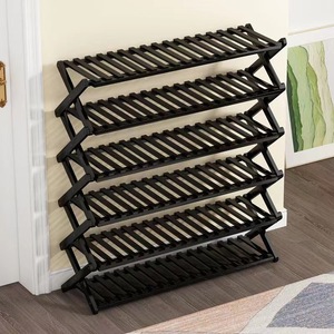 No installation required. Folding bamboo <b>shoe</b> <b>rack</b>, multi-layer <b>storage</b> <b>rack</b>, simple furniture, indoor <b>storage</b> <b>rack</b>, decorative - Product Image 3