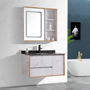 Gabinete de <span class=keywords><strong>tocador</strong></span> de baño flotante negro moderno <span class=keywords><strong>rústico</strong></span> directo de fábrica gabinete de almacenamiento de baño sobre el inodoro - Product Image 5