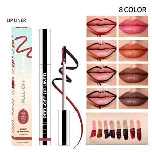 Delineador de Labios Desprendible, Resistente al Agua, Lápiz Delineador de Labios Líquido de Larga Duración, 8 Colores, Acabado Mate y Brillante - Product Image 1