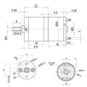 JGA25-310 소형 기어드 모터 <span class=keywords><strong>DC</strong></span> 모터 6V 12V 전기 기어 모터 고토크 8/10/17/23/39/50/18180/77/130/170/280/1360 RPM - Product Image 2