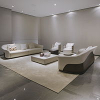 Ensemble de canapé et fauteuil incurvés minimalistes italiens pour la maison