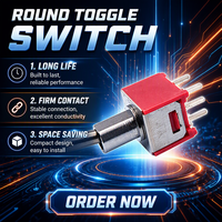 Interrupteur à bascule rond standard DPDT 6 positions, angle droit, broches PC, bakélite, intelligent, IP11, 3A, AC 120V