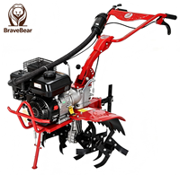 BraveBear BHCT170A Motoculteur thermique manuel à essence 4 temps 212cc 4KW pour ferme, verger et jardin, mini-motoculteur 80-120cm