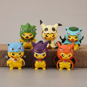 卡通3D Poke Mon Pika Charmander动漫手工动作人物车库套件模型装饰汽车收藏饰品批发