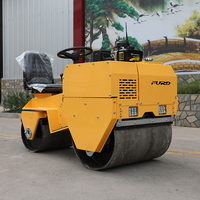 Petit Compacteur à Rouleaux Pratique, Autoporté, Rouleau Compresseur Routier à Double Tambour, Compacteur de Sol à Force d'Excitation de 2 Tonnes, Rouleau Compresseur de Roche