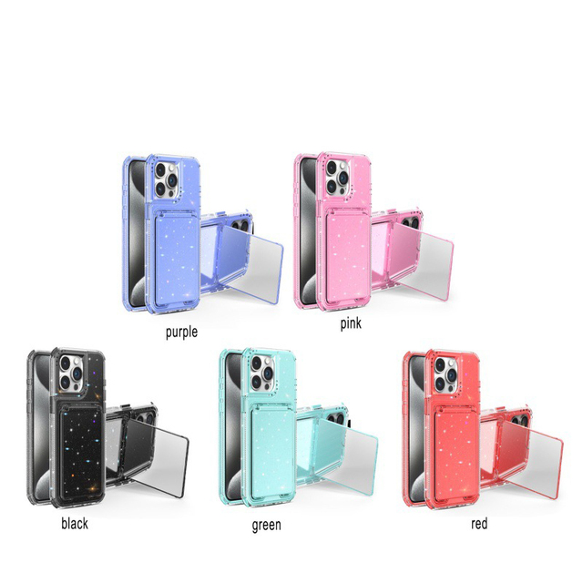 Fashion Glitter Mirror for Girls Women Makeup PhoneCase For Iphone 16 15 14 13 12 11 Pro Max Plus With Bracket Protective Cover