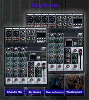 Gooermi Mixeur Portable Multifonctionnel 6 Canaux Mixeur de Studio Stéréo Numérique USB pour Enregistrement, Streaming en Direct, Podcasting