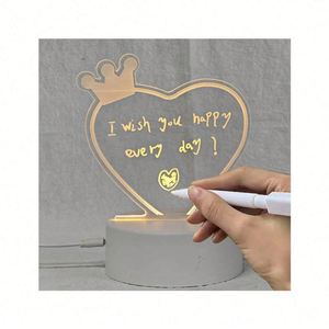 ป้ายข้อความอะคริลิค DIY ดีไซน์ล้ำสมัย ลบได้ ไฟ LED ตกแต่งงานปาร์ตี้วันหยุดครอบครัว ไฟกลางคืน LED 3 มิติ - Product Image 1