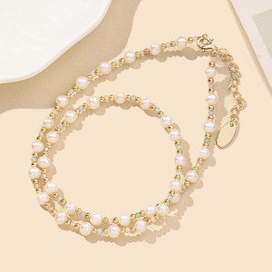 Collar de Perlas TeoWaki con Lapislázuli y Cristales, Ajustable, Elegante, de Perlas de Agua Dulce, Regalo de Joyería para Mujer o <span class=keywords><strong>Novia</strong></span> - Product Image 1