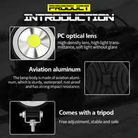 ELANPU - Luz de Trabajo LED Redonda de 4 Pulgadas, COB Súper Brillante, Haz de Luz Concentrado, Lámpara de Conducción de Aluminio, Impermeable, para Todoterreno, SUV, ATV, Camioneta, 12V 24V