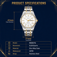 Meilleure Montre Homme Décontractée de Luxe, Étanche avec Calendrier, Lumineuse à Quartz, en Acier Inoxydable, Idéale pour les Affaires