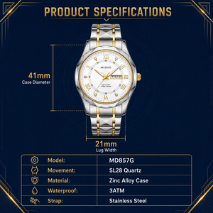 Meilleure Montre Homme Décontractée de Luxe, Étanche avec Calendrier, Lumineuse à Quartz, en Acier Inoxydable, Idéale pour les Affaires - Product Image 4