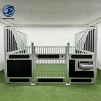 Porte de box pour chevaux européenne sur mesure, en métal durable, avec battant coulissant en bambou, équipement d'écurie préfabriqué de qualité supérieure