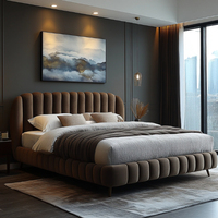 2024 Neues Design Italienisches Modernes Komfortables Bestseller Günstiges Schlafzimmermöbel Kingsize-Bett Holzrahmen Stoff-Sofabett