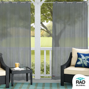 Grey Black HDPE Eyelet Outdoor Curtains 150 GSM with Contemporary Dual Tone Design Durable Weather Resistant Fabric and Modern - Product Image 5