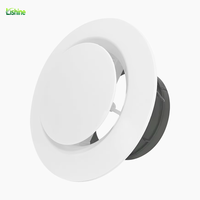 Diffuseur d'air rond moderne de luxe haut de gamme en ABS avec boucle rotative, sortie d'air en disque rond pour système HVAC, utilisation extérieure