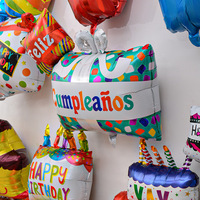 Ballon en aluminium pour gâteau d'anniversaire, motif ours et lapin, bougie à trois couches, grande base mate, décoration de fête pour enfant, fille, princesse