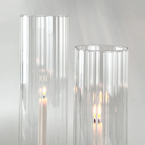 Portacandele da Terra in Vetro Cilindrico Scanalato, <span class=keywords><strong>Vaso</strong></span> per Fiori in Cristallo per Centrotavola di Matrimoni ed Eventi - Product Image 3