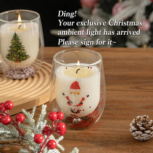 Candela in Vetro a Doppia Parete con Glitter, Albero di Natale, Aromaterapia, Regalo Romantico, Decorazione Casa, Vendita all'Ingrosso - Product Image 4