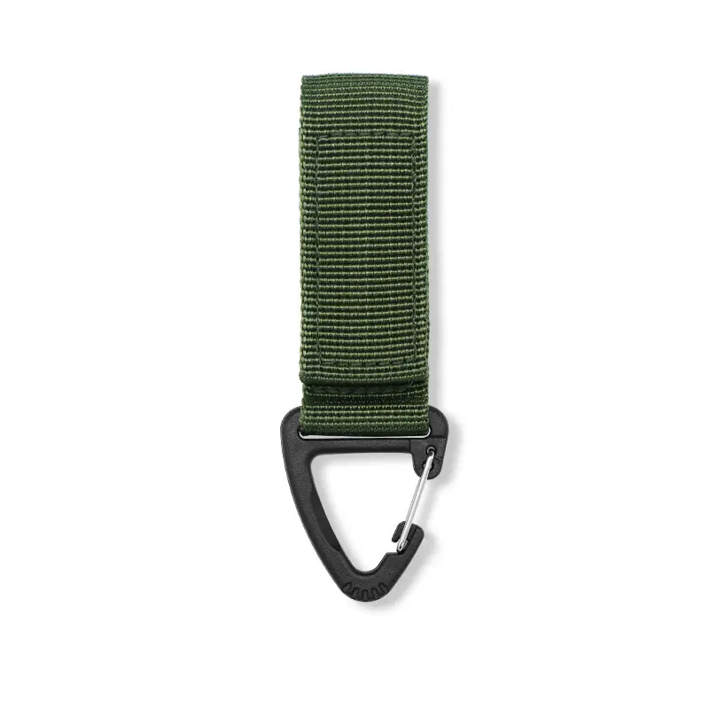 Belt Keeper Key Chain, Nylon Webbing Strap Gear Buckle Gancho Chaveiro com Triângulo Snap para Acampamento ao ar livre