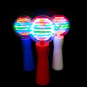 Novelty Flashing light up Magic Spinning Wands Colorful LED Spinning Ball For Kids Toy
