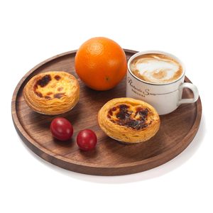 Bandeja Redonda de Madera, Bandeja Decorativa de Madera de Acacia para Mesa de Centro y Decoración del Hogar, Tabla de Madera para Aperitivos y Charcutería - Product Image 5