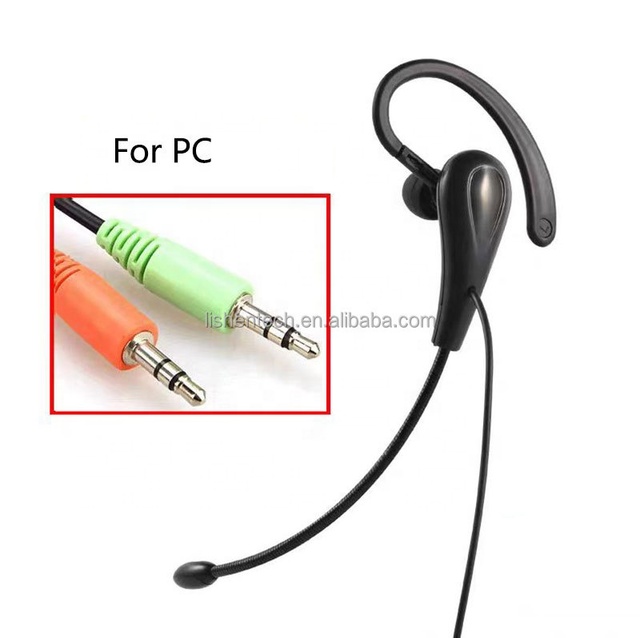 Manufacturers 3.5mm 2.5mm Headset Wired Earhook Mono Headphone One Side Ear-hook Single Earphone for Tour Guide System Earphone