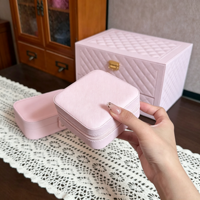 Boîtes à bijoux en cuir PU personnalisées, mignonnes et petites, étui de voyage élégant, organiseur de rangement, pochette pour cadeaux
