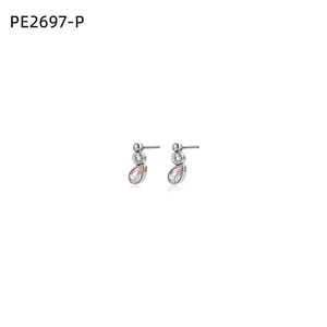 เอมี่ เอมี่ต่างหูคริสตัลทรงลูกแพร์ชุบเงิน เครื่องประดับแฟชั่นสตรี งานปาร์ตี้ สไตล์คลาสสิก - Product Image 2