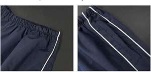 <span class=keywords><strong>Pantaloni</strong></span> Larghi da Donna Neri con Elastico in Vita e Strisce Laterali Bianche, Stile Casual per Streetwear - Product Image 2