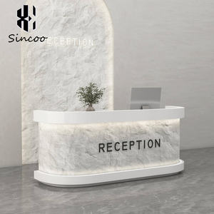 Manufacturer Custom Size Modern Beauty Salon Spa Reception <b>Desk</b> Fiberglass Nail Salon Cashier Counter Hotel Hospital Home Bar - Product Image 2