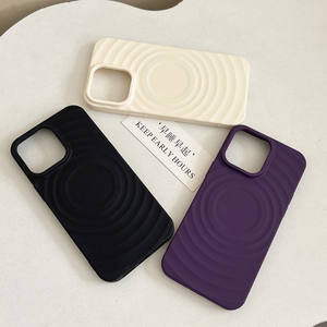 Funda de silicona de color sólido con patrón ondulado para iPhone 17, tacto suave, carga magnética, para Apple 16, cubierta protectora a prueba de golpes - Product Image 2