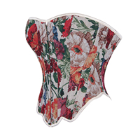 Corset Bustier Vintage Floral pour Femme, Sans Bretelles, à Lacets, Style Gothique Victorien, Gaine Amincissante, pour Fête et Déguisement