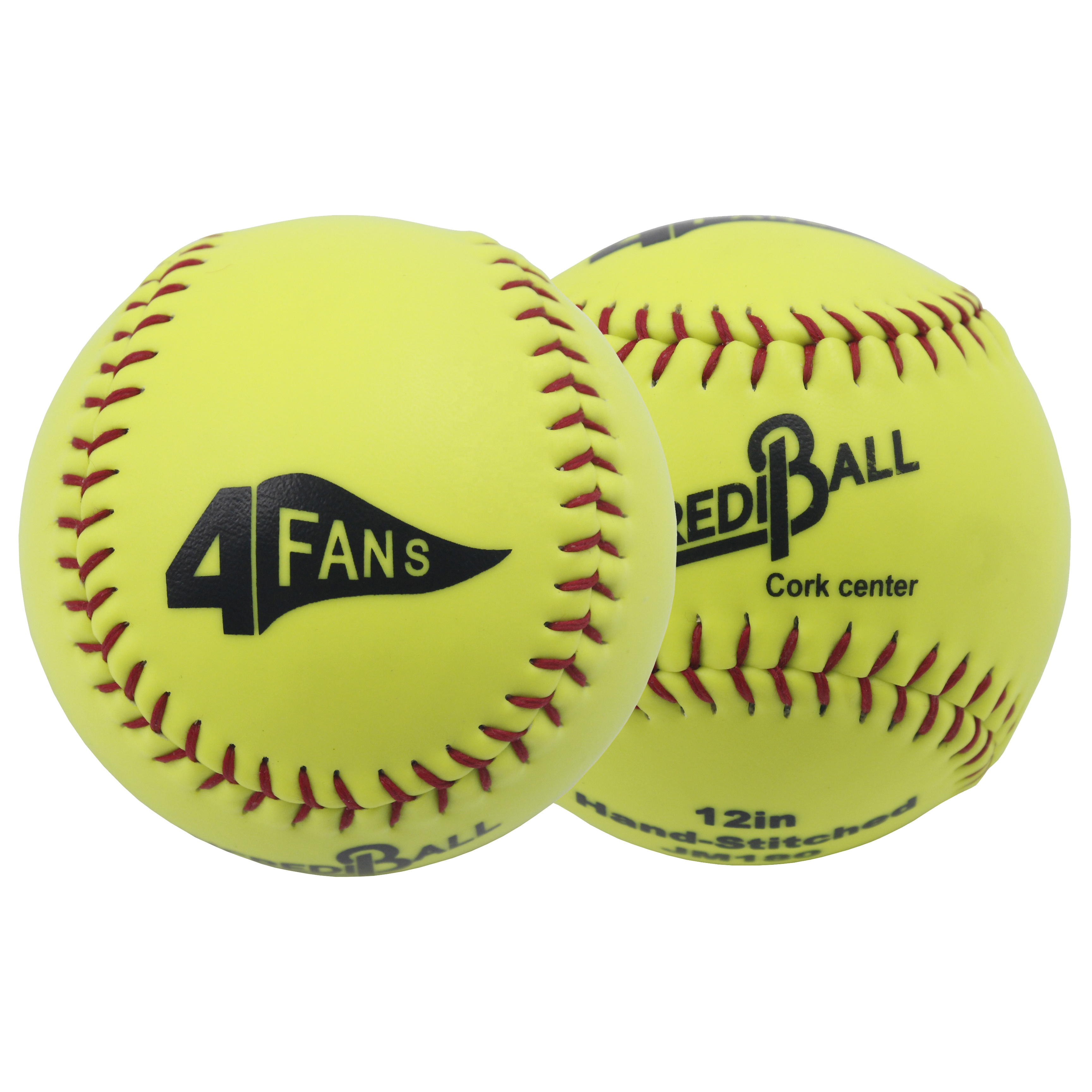 Factory Price 12 Inch Synthetic Leather Cover Softball High Grade Cork Center 4 Fans Incredible Balls