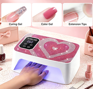 Lámpara UV LED para Uñas con Decoración de Corazón de Diamantes de Imitación, Diseño de Almohada para Manos, Luz de Curado de Gel para Dos Manos, Lámpara de Manicura para Salón de Uñas, Venta al por Mayor - Product Image 5