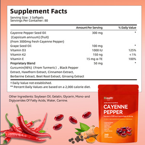 Suplementos Herbales de Marca Privada en Cápsulas Blandas Sin GMO y Sin Gluten para Estimular el Metabolismo y la Salud Inmunológica, Cápsulas Blandas de Pimienta de Cayena - Product Image 2