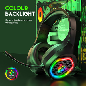USB Dynamic With <b>Microphone</b> <b>for</b> PC Over-Ear Design RGB Lighting Wired Connection Stereo Sound Positional Audio St - Product Image 4