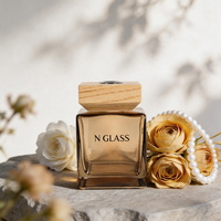 Ensemble de flacons vides pour diffuseur de parfum, aromathérapie, 500 ml, 200 ml, bouchon en bois ambré, anneau argenté