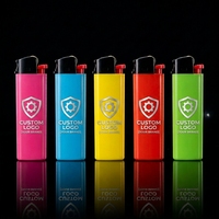 Briquets classiques en plastique personnalisables avec logo, à flamme nue, jetables, multicolores, cadeaux d'affaires